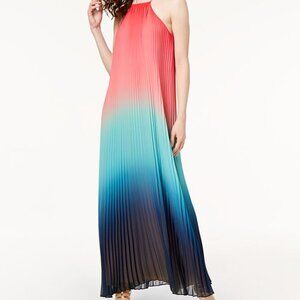 Trina Turk Ombre Maxi Dress - Red, Blue, Green